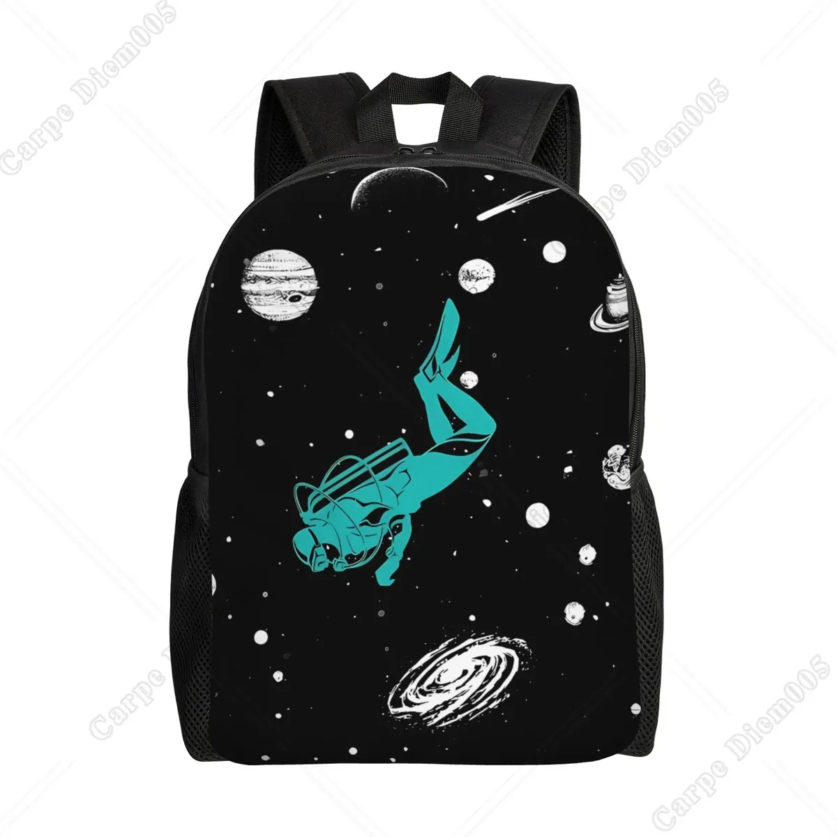 sac à dos à motif de plongée sous-marine, sacs d'école, sacs de voyage pour ordinateur portable de 15 pouces, unisexe en polyester pour le travail de randonnée en plein air