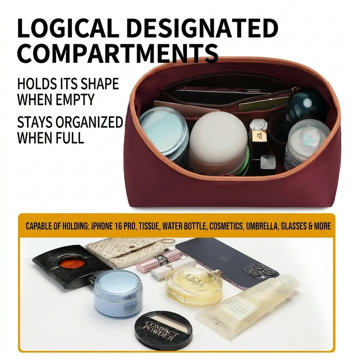 organisateur de sac en nylon pour lv carryall pm mm – support de rangement durable et élégant pour sacs, accessoires de modification intérieure