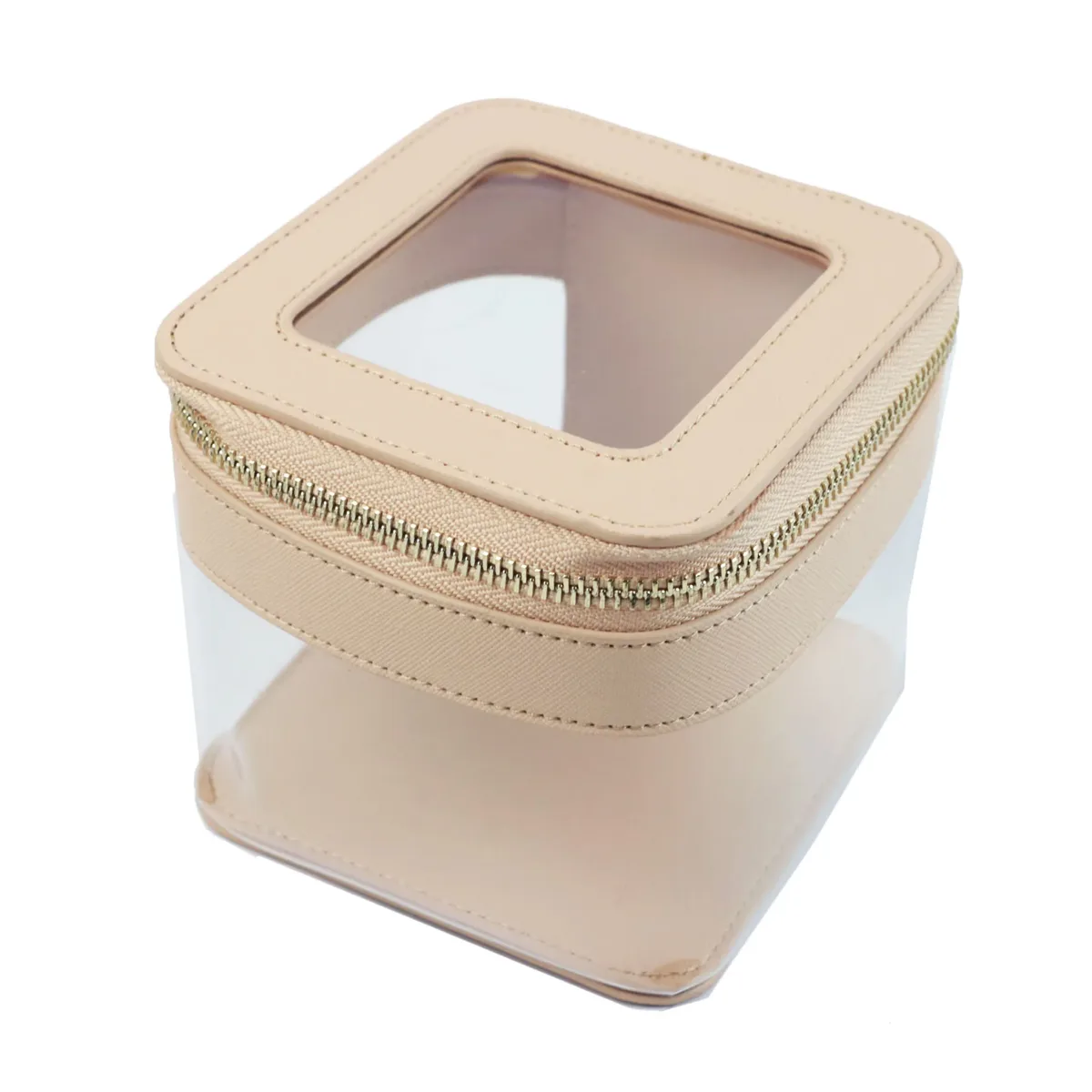 sac à cosmétiques en cuir saffiano avec lettres personnalisées, étui de rangement de maquillage transparent en pvc tpu, organisateur de rouge à lèvres de voyage, sac à cosmétiques
