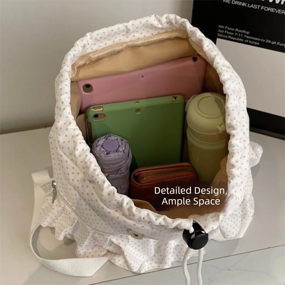 sac à dos créatif à pois, grande capacité, sac d'école décontracté, sac à bandoulière multifonctionnel, voyage