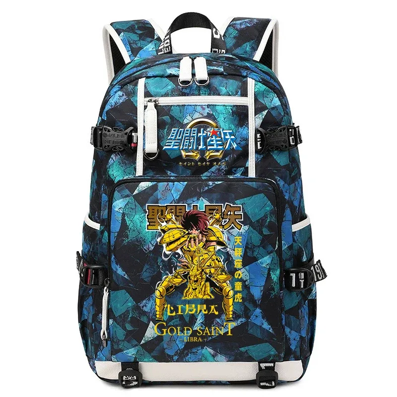 sac à dos imprimé saint seiya pour étudiants, sac à dos d'école de grande capacité pour adolescents, garçons et filles