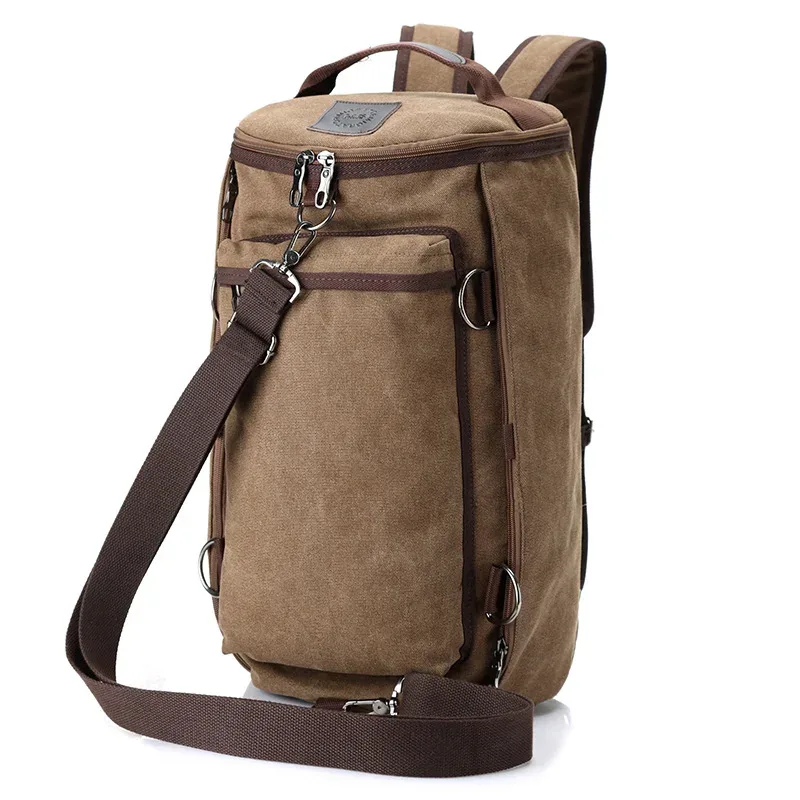 sac à dos en toile multifonctionnel pour hommes, sac à main de voyage, cartable de grande capacité, camping en plein air, sac à bandoulière initié portable