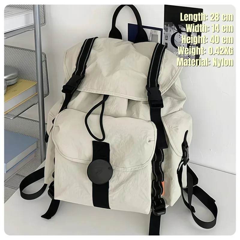 sac à dos de voyage et d'extérieur de style coréen, tendance, léger, grande capacité, en tissu hydrofuge, pour hommes et femmes