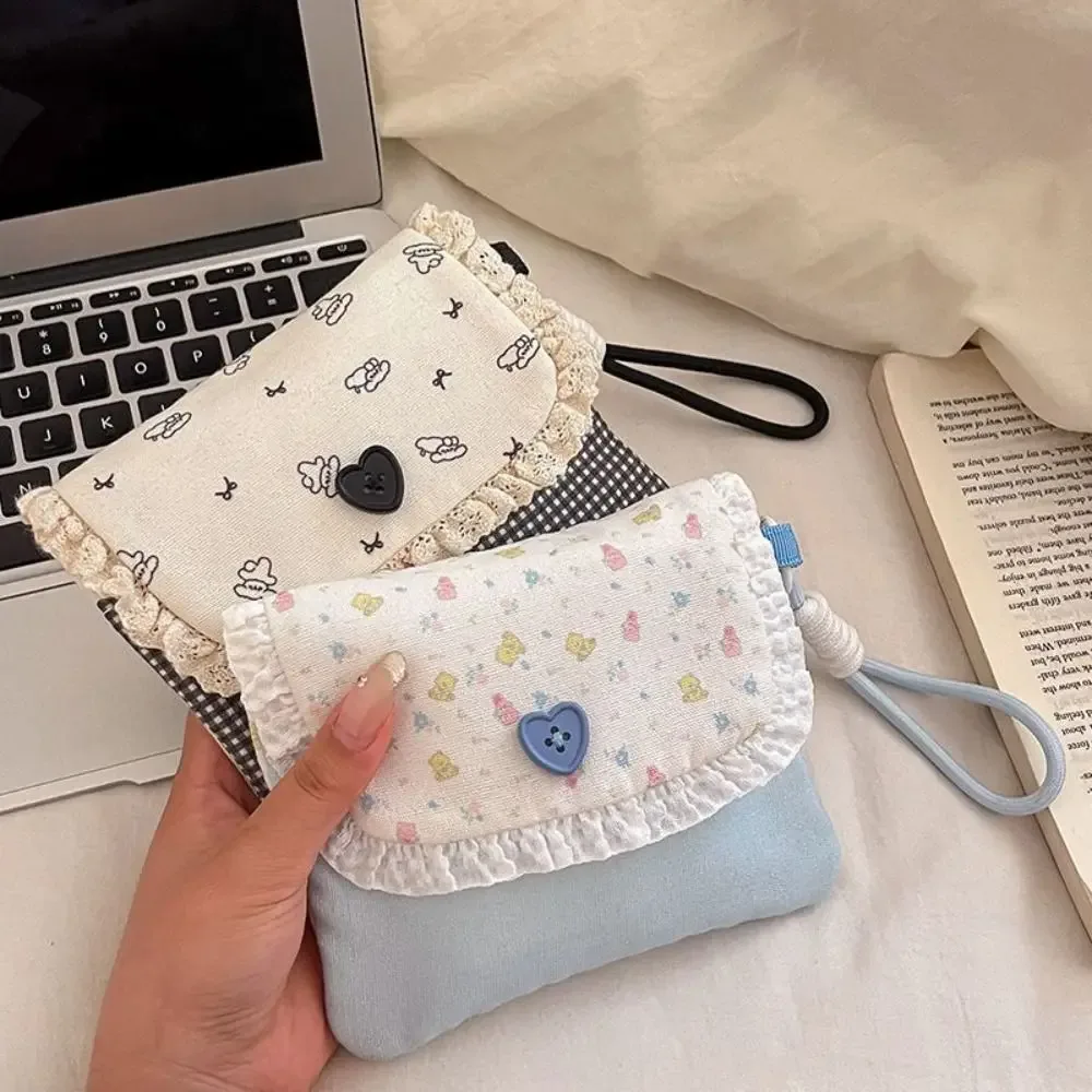 Sac de rangement grande capacité pour serviettes hygiéniques, pochette imprimée, trousse de maquillage florale, sac portable pour petits objets, mini trousse de toilette, extérieur