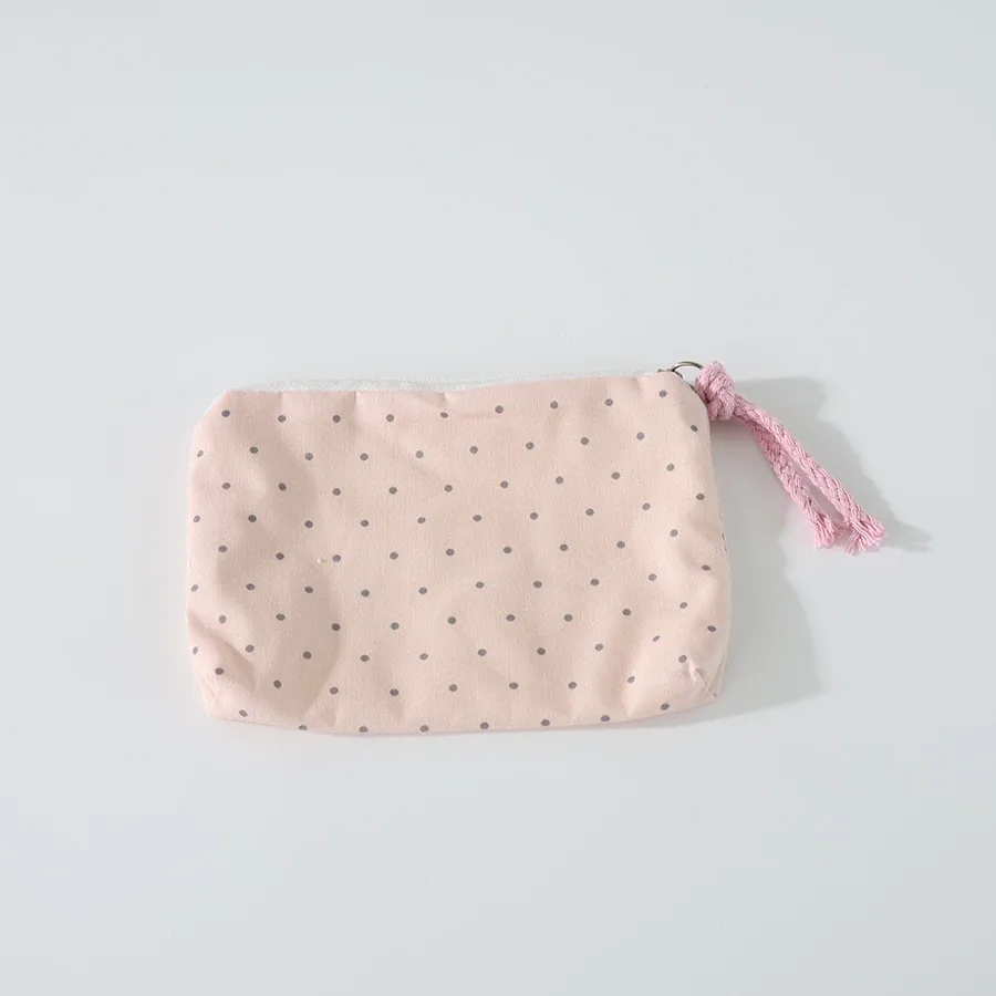 pochette cosmétique rayée rose pour femme, mini portefeuille mignon, pochette portable pour rouge à lèvres, écouteurs, clés, organiseur de maquillage de voyage