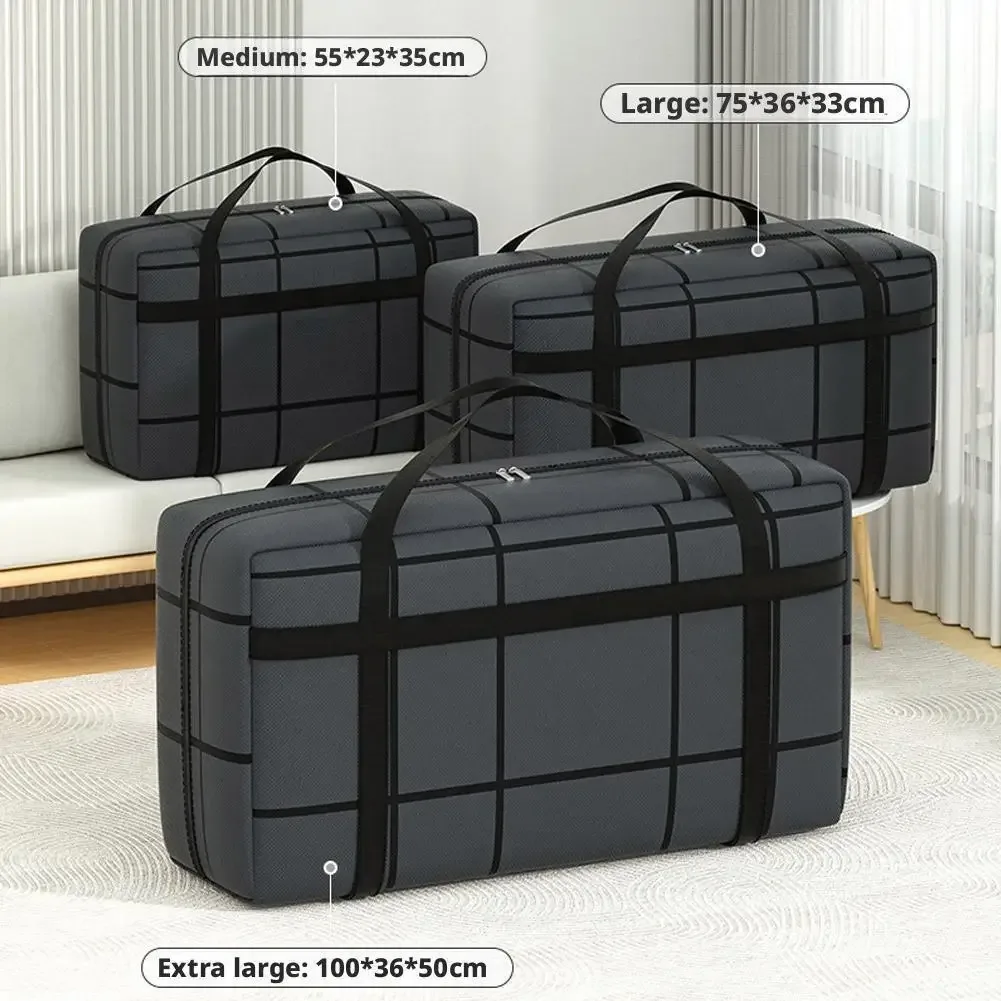 Sac de rangement pliable en tissu Non tissé de grande capacité, anti-poussière et résistant à l'humidité avec fermeture éclair, sac de voyage Portable pour bagages mobiles