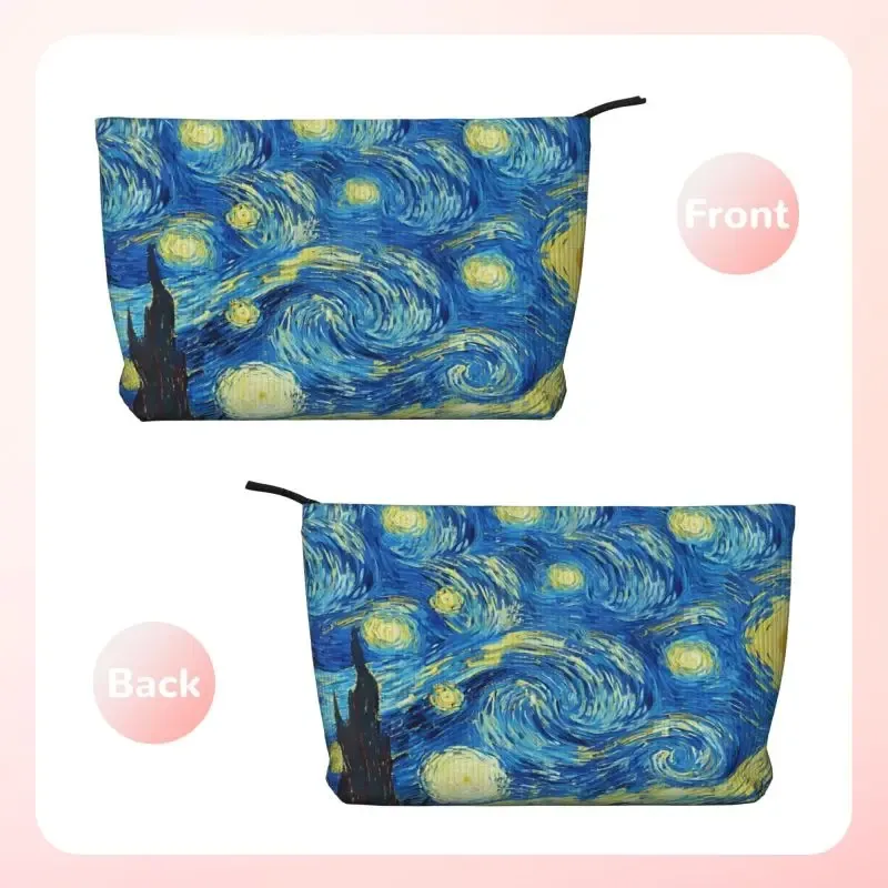 Trousse de toilette Van Gogh La Nuit Étoilée pour femmes, réutilisable, portable, organisateur de maquillage et de cosmétiques, trousse de rangement pour articles de beauté.