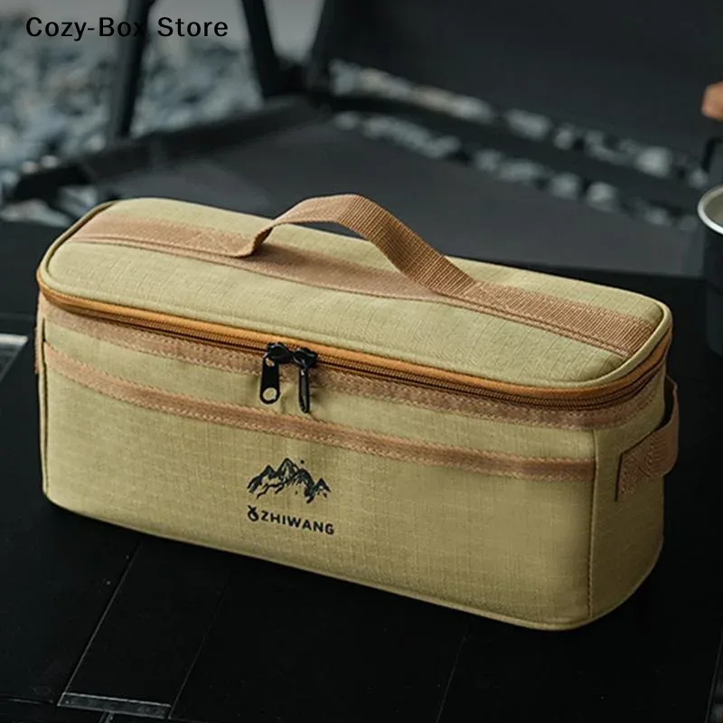 [zy] sac de rangement pour vaisselle de camping en plein air, grande capacité, pochette à couverts, sacs de pique-nique multifonctionnels portables, sac à main imperméable