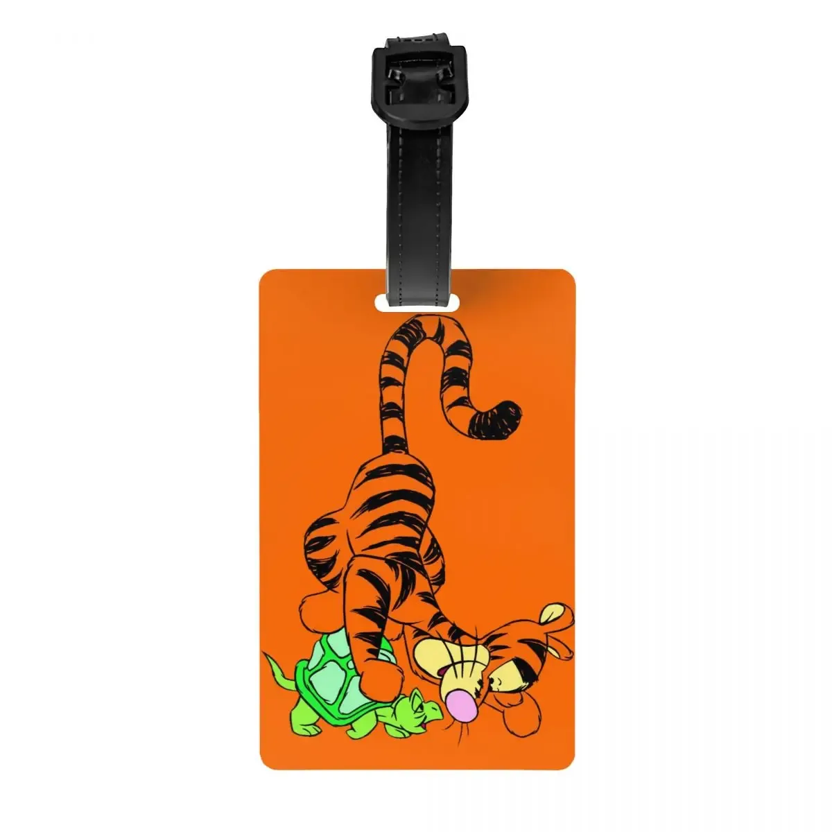étiquette de bagage personnalisée avec dessin animé tigger et winnie l'ourson, protection de la vie privée, étiquettes de bagages, étiquettes de sac de voyage, étiquettes de valise