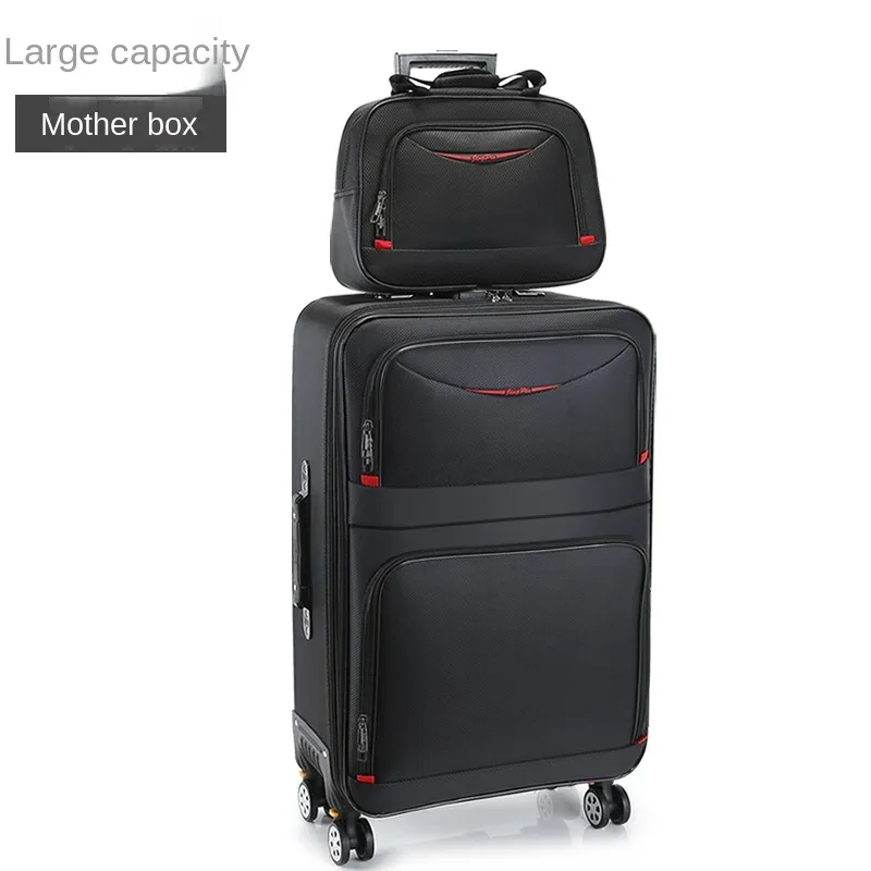 valise de grande capacité avec serrure à combinaison, bagage de voyage embarqué, boîtier de chariot en tissu oxford imperméable de 28 pouces surdimensionné