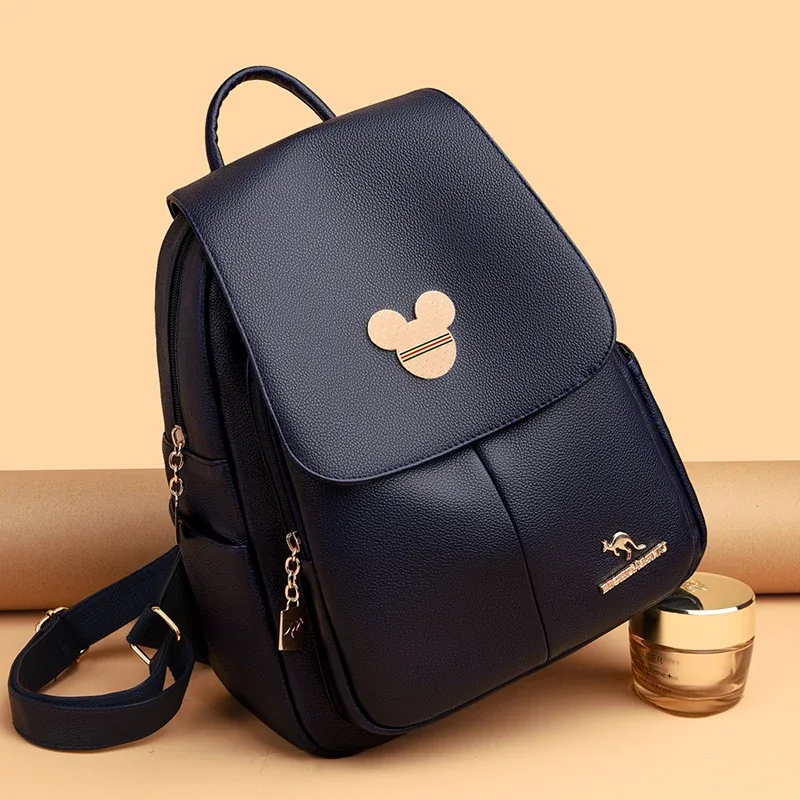 sac à dos antivol en cuir souple de grande capacité pour femme, sac à dos étudiant, designer, haute qualité, simple, mode, lancé