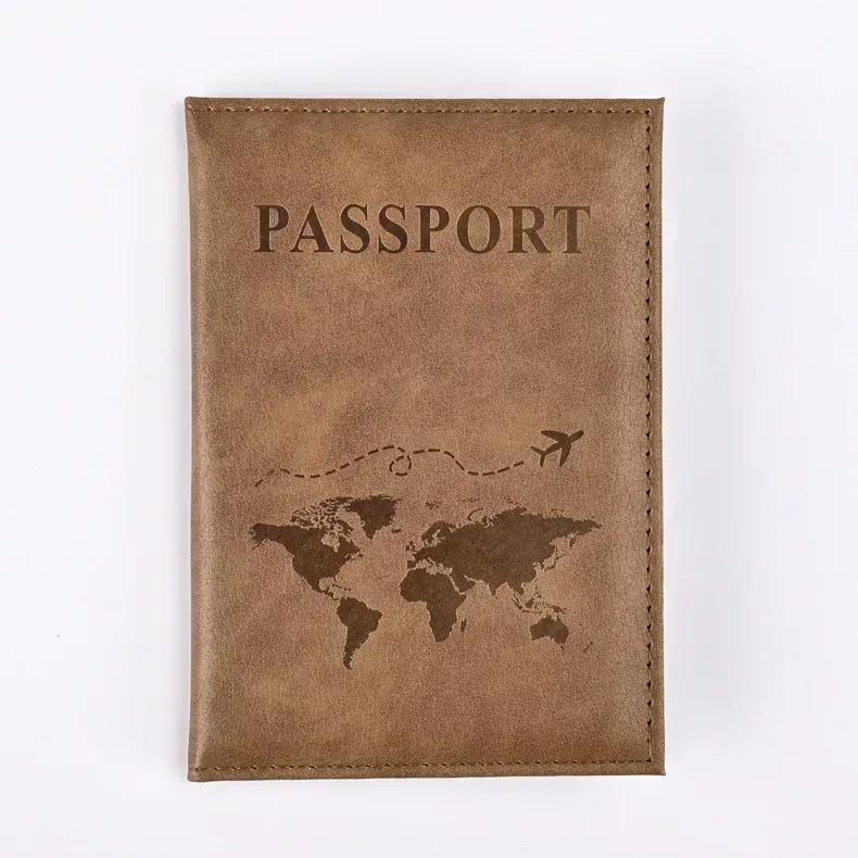 étui porte-passeport de voyage pour femmes et hommes, housse de protection en pu pour passeport, lettre imprimée, carte d'identité, porte-passeport, sacs à clip