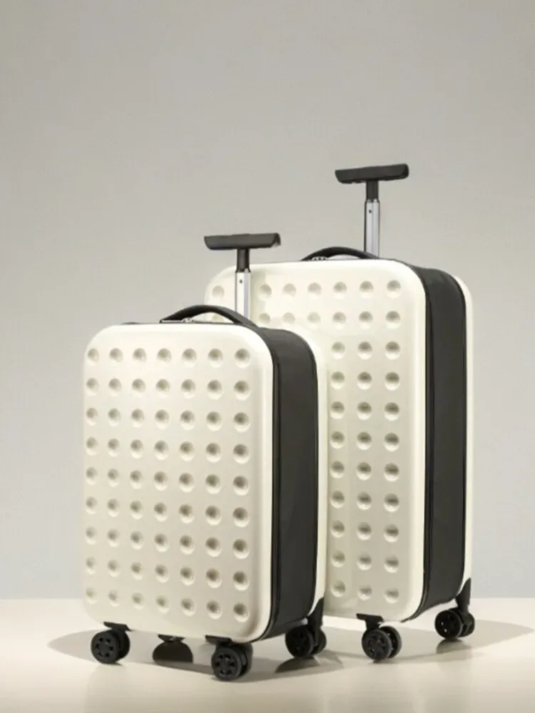 bagage pliable à poignée télescopique à tube unique – sac de cabine de 20" et valise à carreaux de 24" avec roues silencieuses, coffre léger