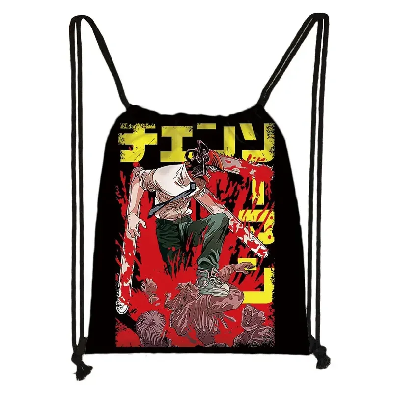 sac à dos de voyage avec tronçonneuse pour homme et femme, imprimé de proximité, denji pochita makima manga harajuku