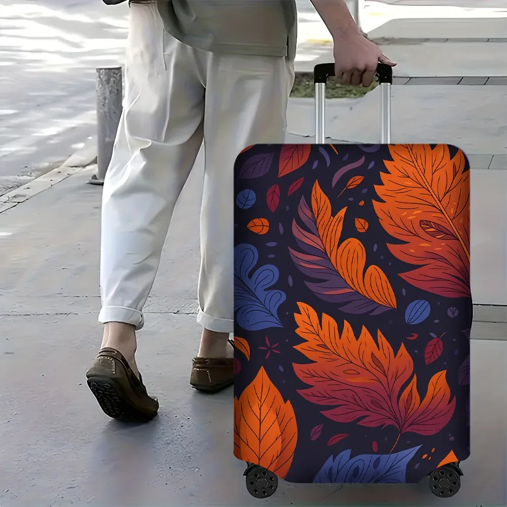 1 housse de bagage à imprimé feuilles d'automne. convient aux valises de 18 à 32 pouces ; protège efficacement vos bagages