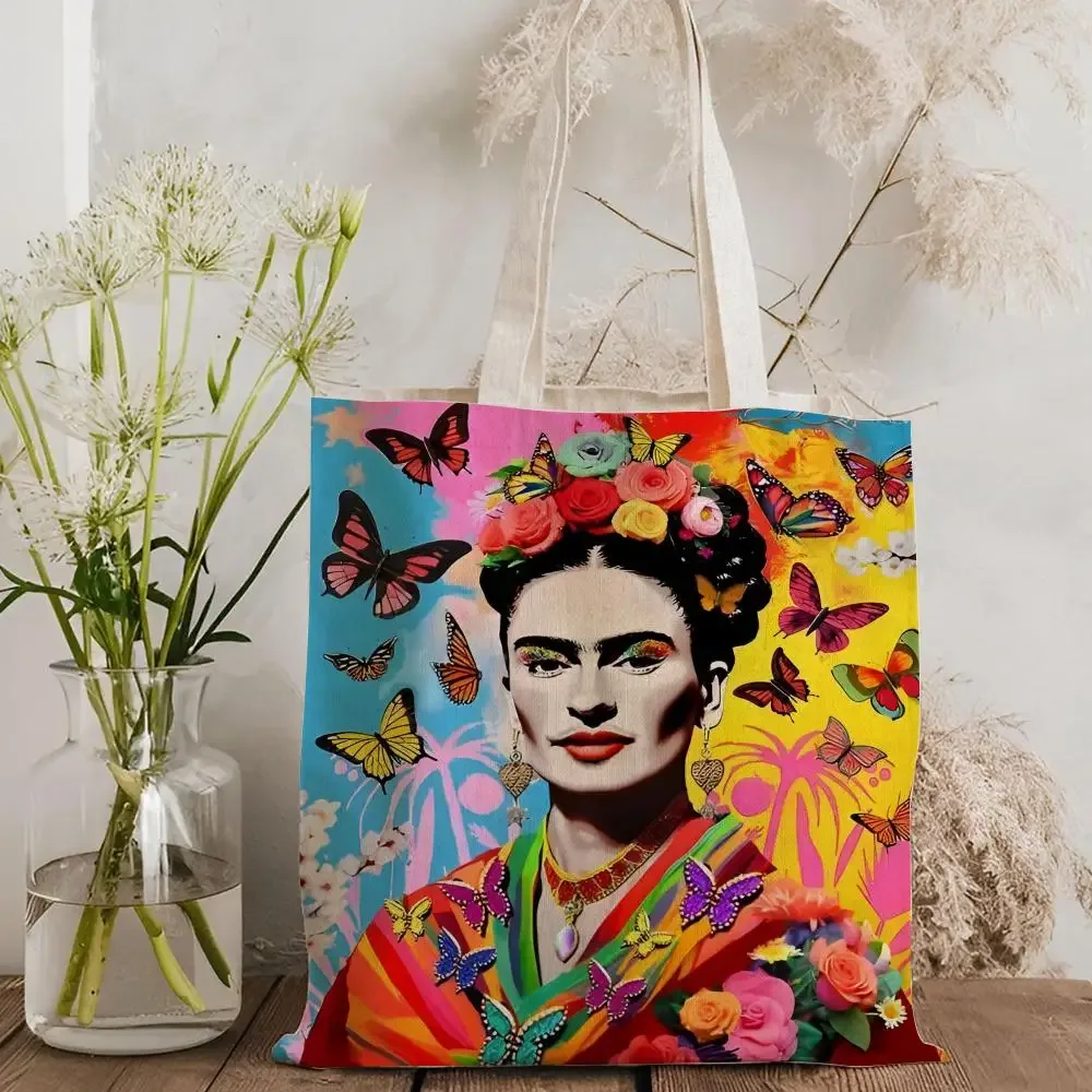 sacs de rangement pour l'art, sac fourre-tout en toile imprimé double face, sac à main à bandoulière grande capacité pour femme, tendance