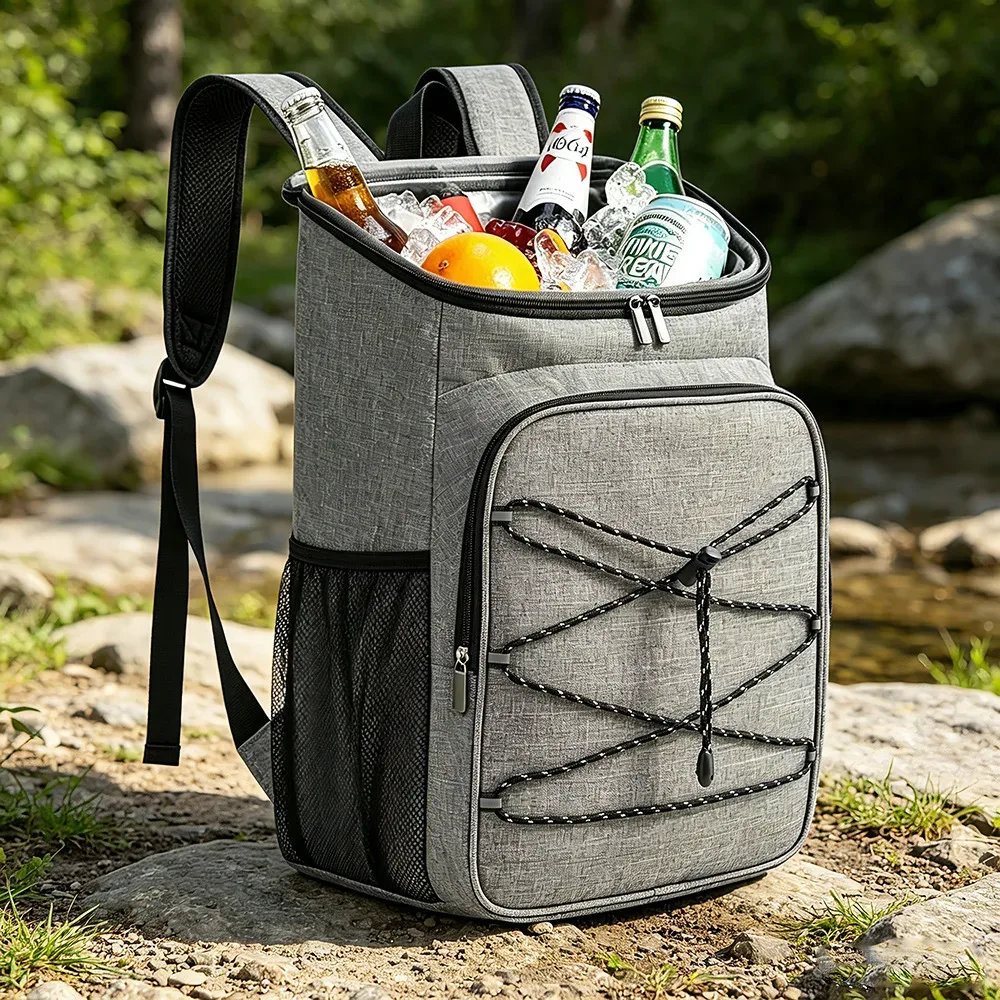 sac isotherme multifonctionnel, sac à dos portable, imperméable, grande capacité, pour le camping, le pique-nique, les boissons, les fruits