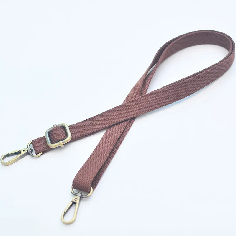 20mm de large toile sac accessoires bandoulière épaissi réglable haute qualité bronze boucle sac à bandoulière sangle en gros