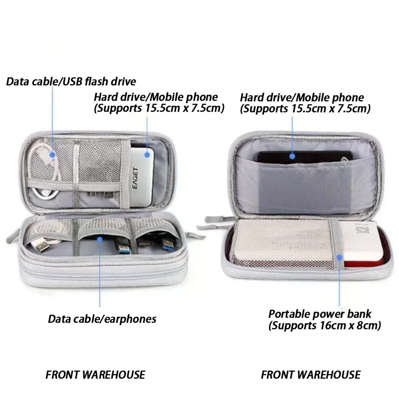 sac de rangement pour câble usb, sac de rangement multifonctionnel portable pour voyage, pour chargeur et téléphone portable