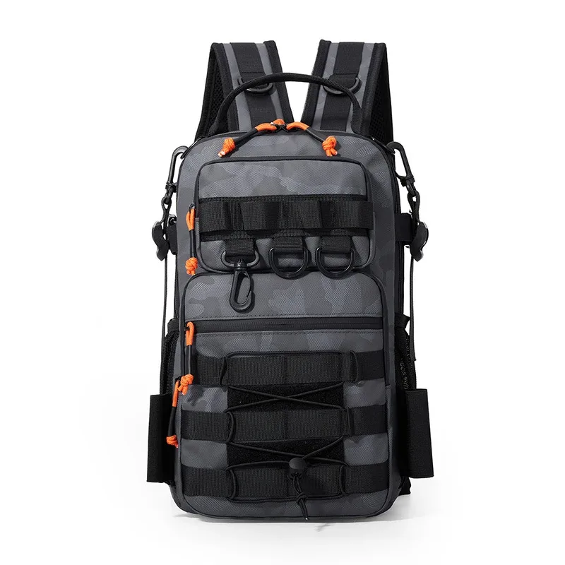 sac à dos de pêche pour hommes, sac de rangement pour matériel de pêche, sac à bandoulière pour leurres avec porte-canne, sac de camping, chasse et randonnée