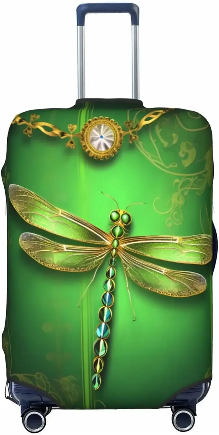 juste de valise florale libellules, d343-verde, housse de protection pour bagages, bagages de voyage, housses de bagages d'aéroport, convient à 18 "-32"