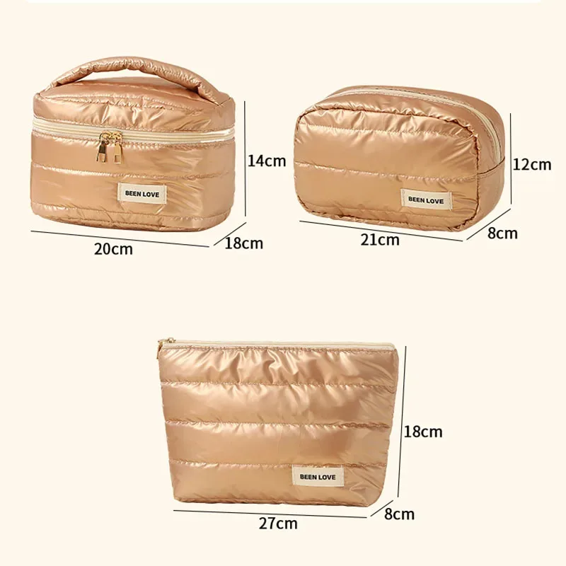 sac à cosmétiques fourre-tout de grande capacité, nouvelle pochette de toilette de voyage or argent, organisateur de maquillage portable pour rouge à lèvres, étui à cosmétiques