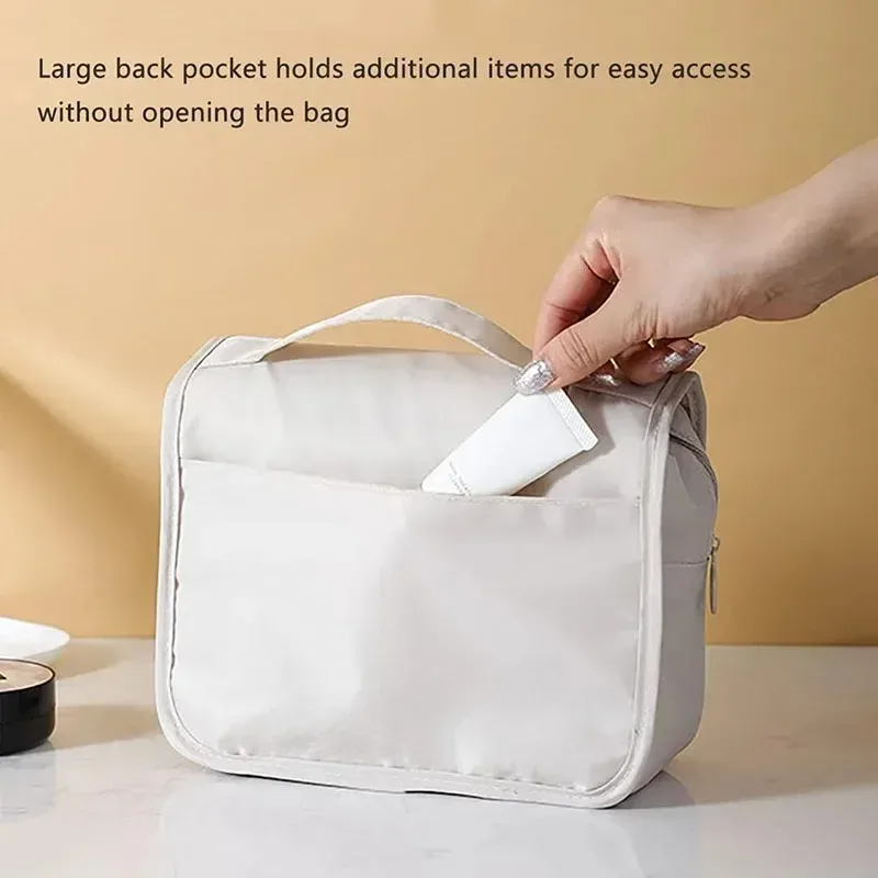 sac de maquillage de voyage de haute qualité, organisateur de produits de toilette étanche pour femmes, nécessaire de salle de bain, pochette de lavage, sac de rangement de maquillage à crochet