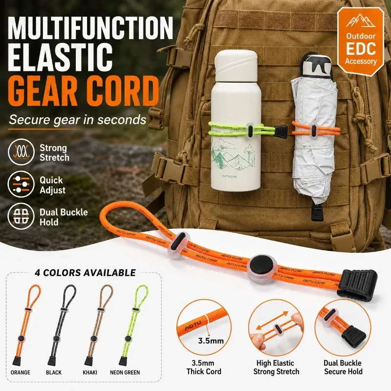 Cordon élastique multifonctionnel de 3,5 mm réglable pour sac à dos, bouteille, parapluie, randonnée