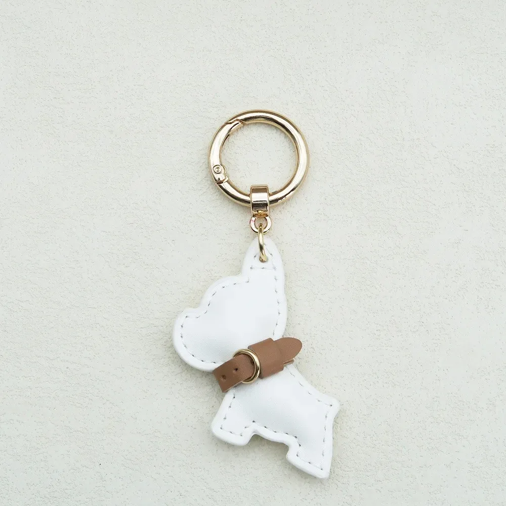 mignon bouledogue français porte-clés mignon chiot dessin animé en cuir pu chien cintre animal chien mode bouledogue sac pendentif sac à dos décoration