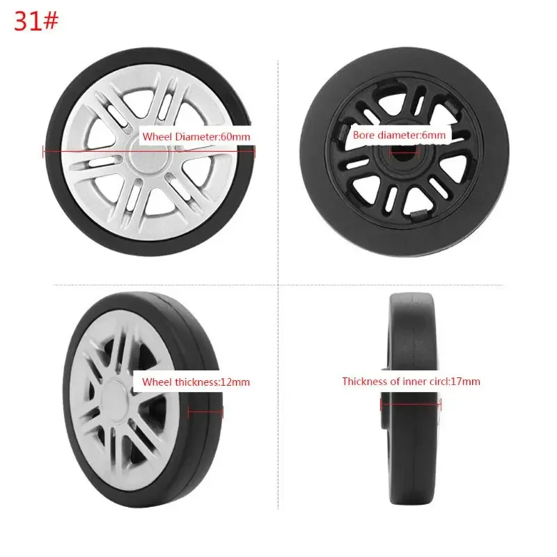 roulettes pivotantes en plastique, 1 pièce, roue rotative pour bagages, pièces rechange pour valise
