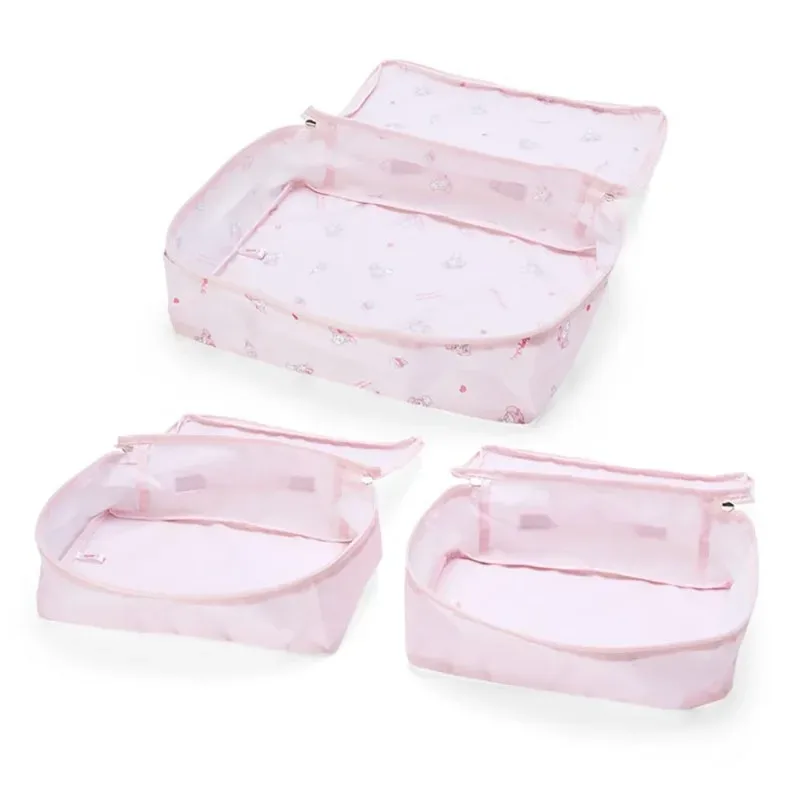 Ensemble de 3 sacs de voyage tendance et populaires, sac de voyage mignon Kuromi pour femmes, sac de rangement de grande capacité, sac à bagages 3 pièces