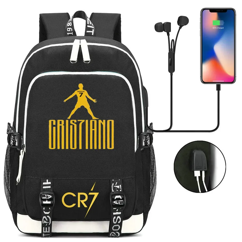 Sac à dos camouflage CR7, sac d'école pour adolescents, filles, garçons, femmes, hommes, étudiants du secondaire, grand sac pour ordinateur portable, mochilas