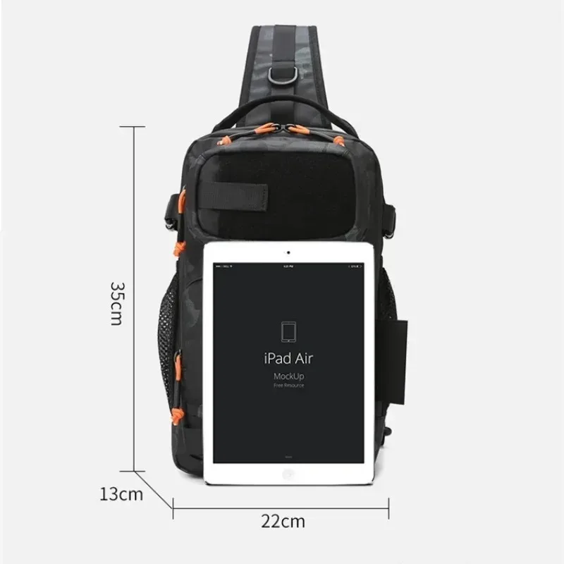 équipement de pêche double épaule bandoulière vélo sport sac à dos étanche camouflage tactique poitrine sac luya sacs