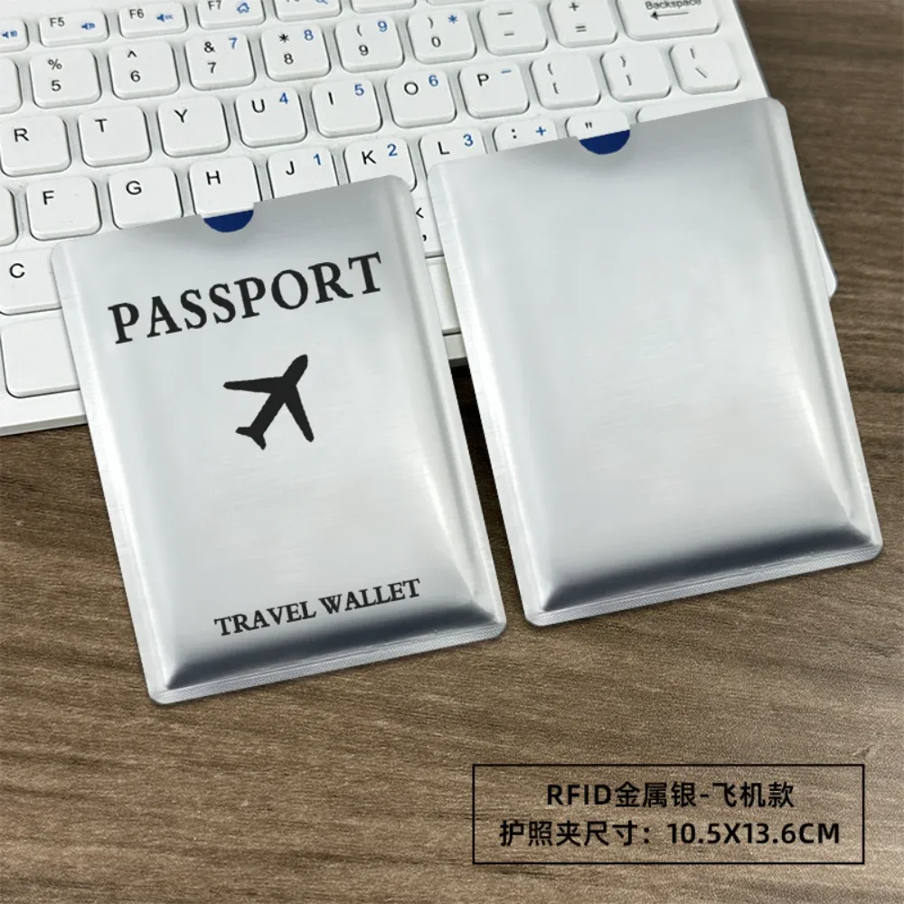 couverture de passeport rfid, housse de protection, sac de passeport en aluminium pour portefeuille de voyage aéroport, utilisation internationale de voyages