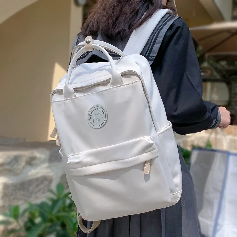 Sac à dos à la mode pour étudiante, étanche, mignon, cartable pour femme, ordinateur portable, livre blanc, Kawaii, fille, collège, voyage