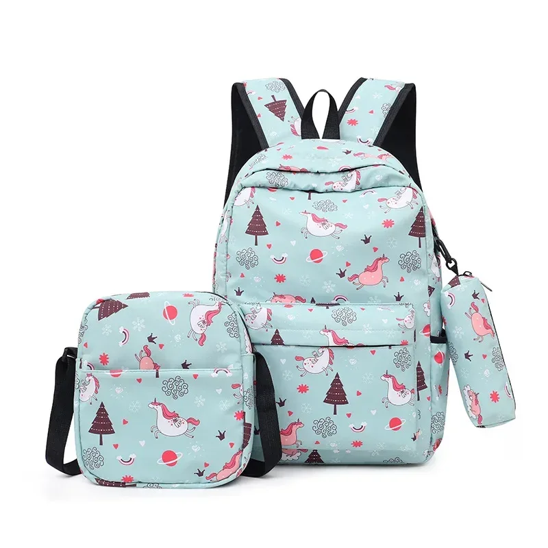 crossten 3 pièces/ensemble sacs de lycée pour femmes garçons un sac à bandoulière sacs à dos grand étudiant sac de voyage hommes école sac à dos mochila