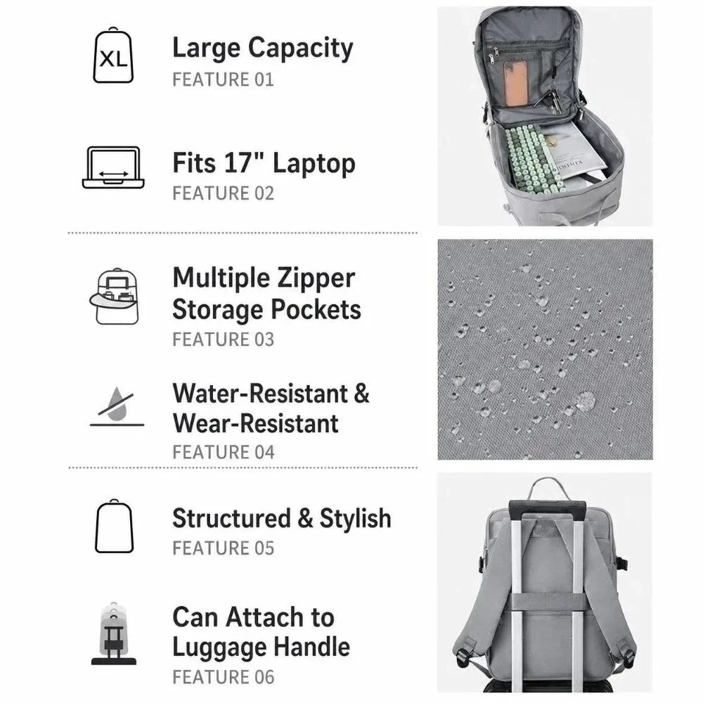 sac à dos de voyage de grande capacité, imperméable, haut de gamme, pour ordinateur portable, multifonctionnel et durable