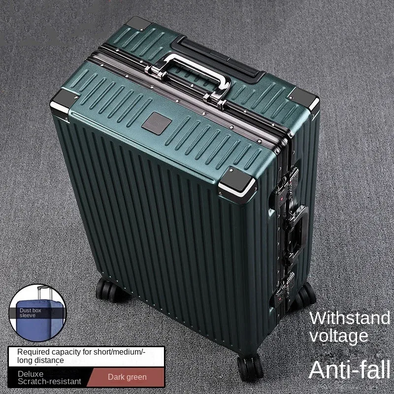 valise à cadre en aluminium, grande capacité, robuste et durable, avec serrure à code, valise cabine en pc renforcé, 20/22/24/26/28 pouces