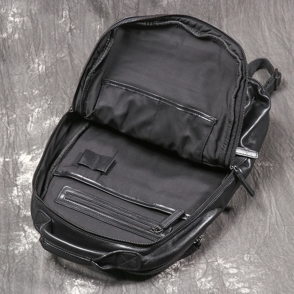 luokir-sac d'école en cuir pour hommes et femmes, sac à main en cuir de vachette superposé, sac d'ordinateur de grande capacité, sac à dos de voyage, nouveau