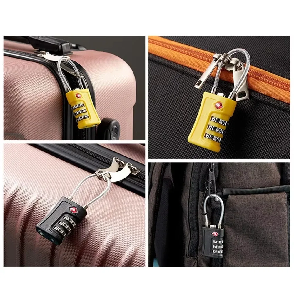 cadenas tsa pour bagages, cadenas à combinaison, cadenas de sécurité à 3 chiffres pour valise, cadenas à câble pour bagages de voyage