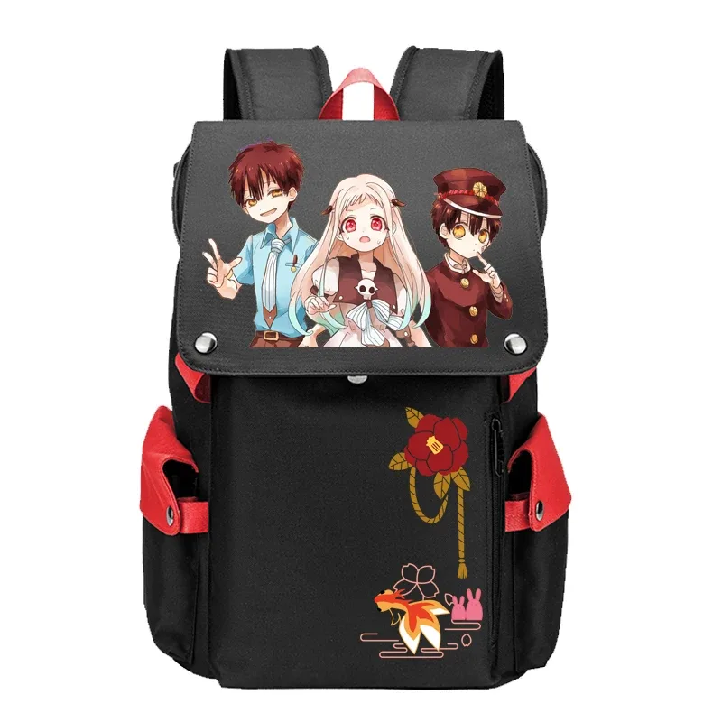 hanako-kun – grand sac à dos de voyage pour garçons et adolescents, cartable d'école animé avec chargeur usb, oxford, pour ordinateur portable