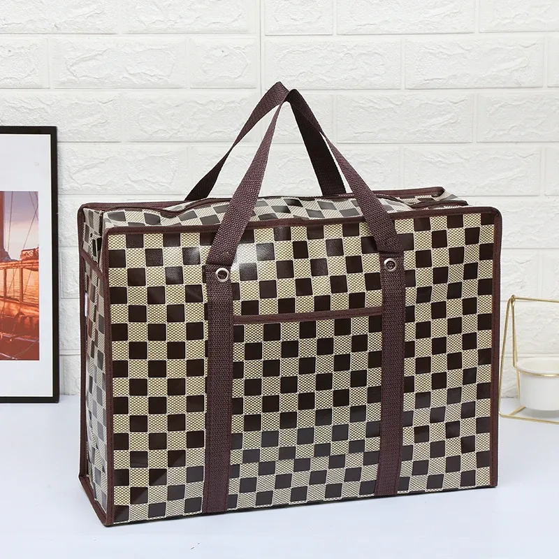 sac de rangement surdimensionné pour maison mobile, grand sac de rangement tissé pour vêtements de couette de voyage, film étanche, sac d'expédition de grande capacité