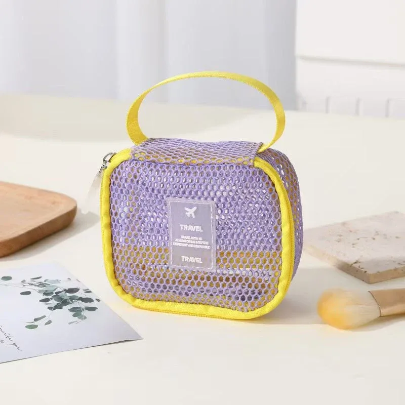 petites trousses à clés, trousse de toilette transparente, pochette de rangement carrée en maille, mini porte-monnaie à fermeture éclair, mini trousse de toilette, étui à papeterie