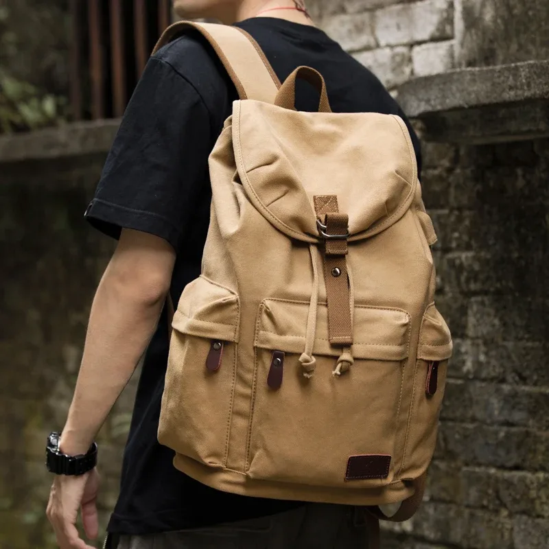 sac à dos vintage pour homme moyyi, grande capacité, pour ordinateur portable 15,6 pouces, sac décontracté pour les trajets quotidiens, voyage, sac d'école durable de qualité supérieure, unisexe