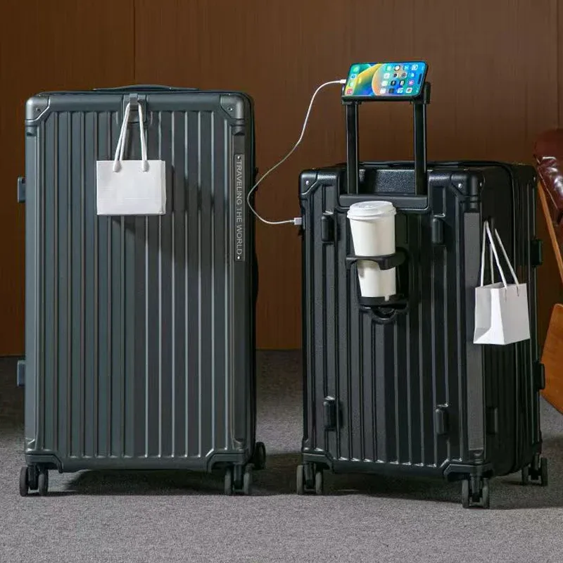 valise multifonctionnelle grande capacité 30 pouces, cadre en aluminium robuste et épaissi, valise de voyage à roulettes, bagage extra large