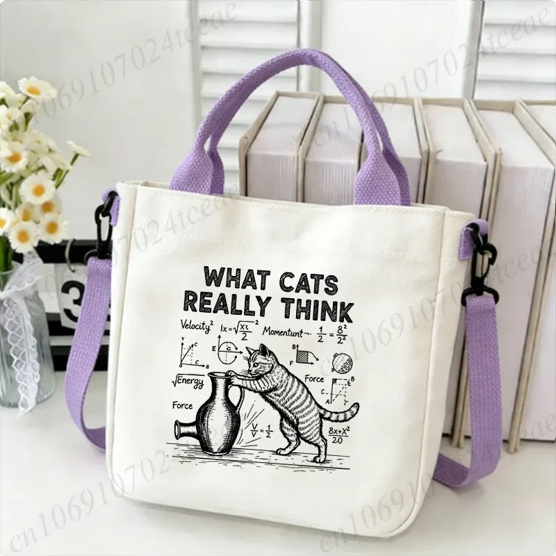 sac fourre-tout amusant à imprimé physique de chat pour femme, sac à bandoulière décontracté, sac à main vintage en toile, sacs à bandoulière tendance pour le quotidien et le shopping