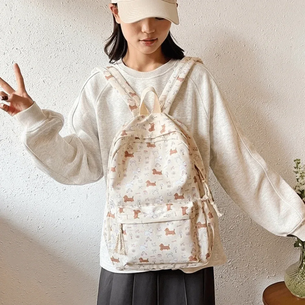 Sac à dos mignon en nylon pour chien, grande capacité, style coréen, sac d'école pour étudiants, sac à main, sac de voyage, sac à bandoulière, sacs à dos
