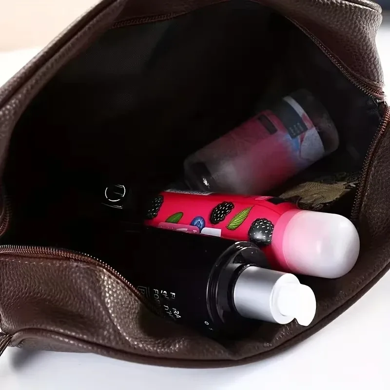 trousse de toilette portable personnalisable avec fermeture éclair, grande capacité, organisateur de maquillage, idéale pour le rangement des soins de la peau et des articles de toilette