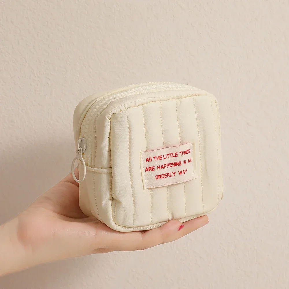 sacs de rangement portables pour rouge à lèvres, petit sac de maquillage carré coréen, petits écouteurs pour étudiants, portefeuille zéro fille, mini sac à cosmétiques