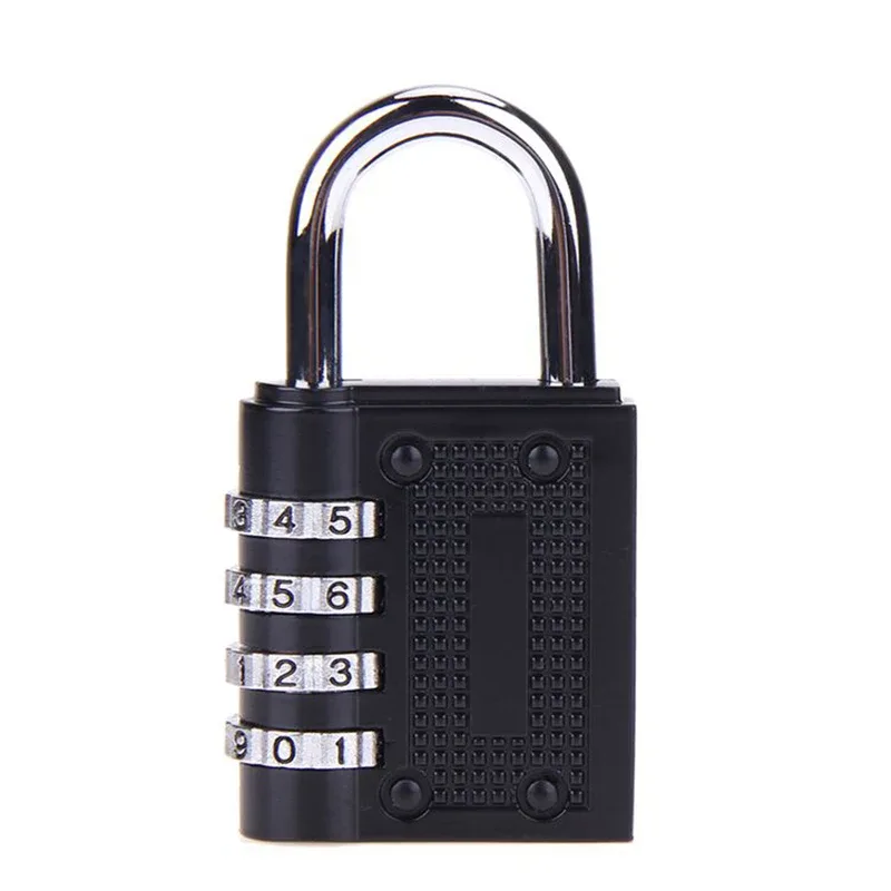 cadenas à combinaison à 4 chiffres en alliage de zinc, antivol, résistant aux intempéries, pour bagages, extérieur, salle de sport, sécurité, serrure de porte à code, noir